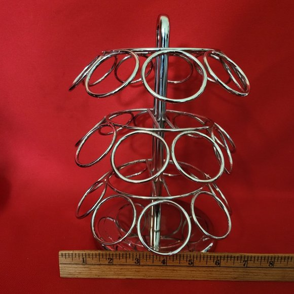 Coffee Pod Holder 27 Chrome Spinning Carousel Countertop - Picture 9 of 10